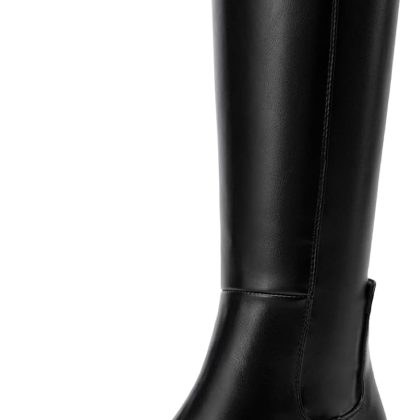 Women’s Square Toe Riding Tall Boots Zipper