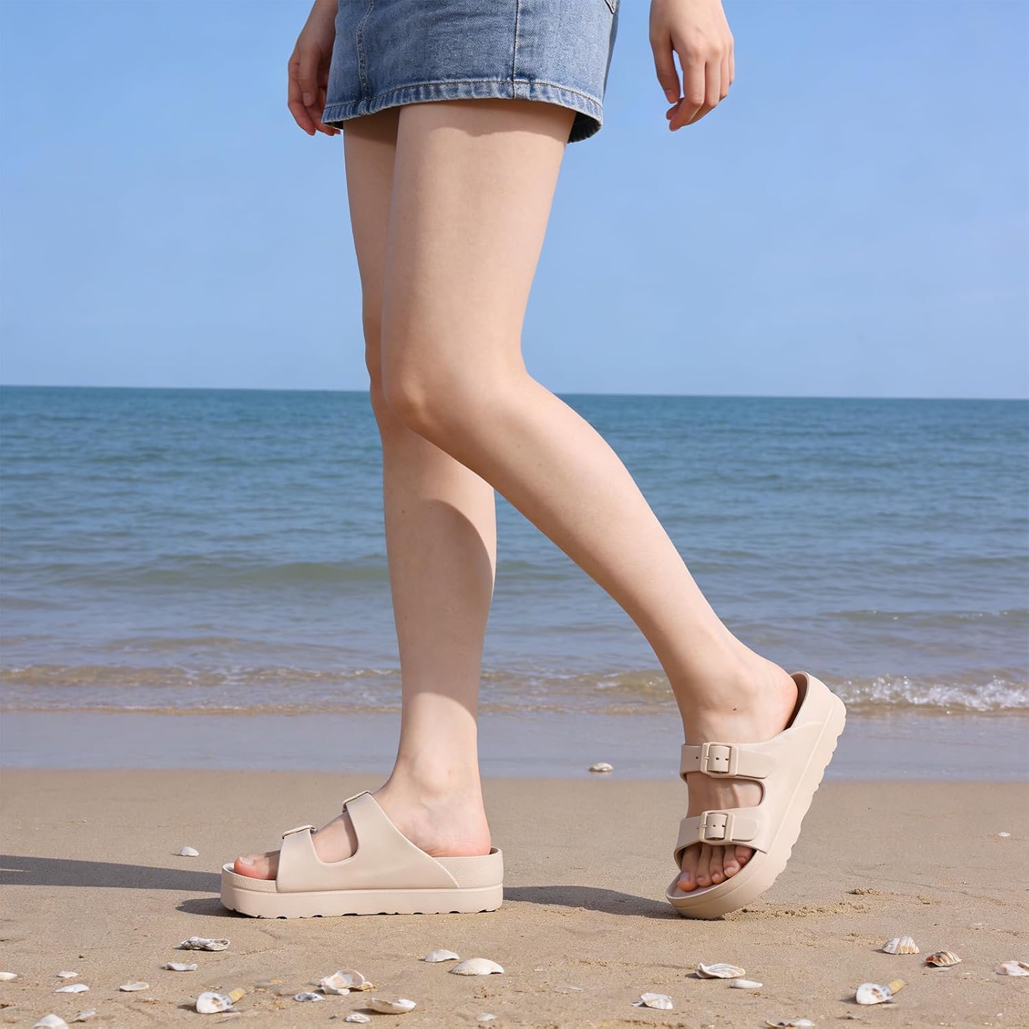 Women's Chunky Slip-On Foam Walking Sandals - Image 2