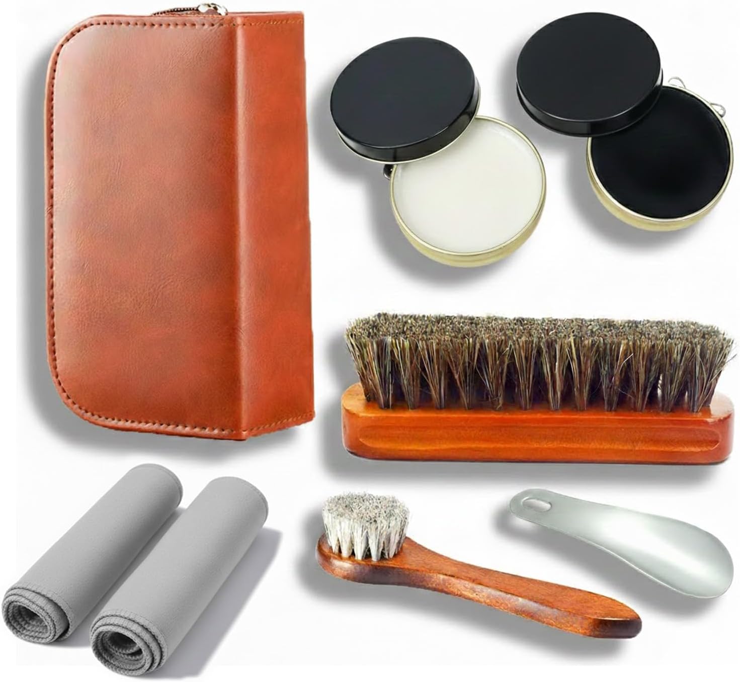 Shoe Care Kit with Brush & Polish