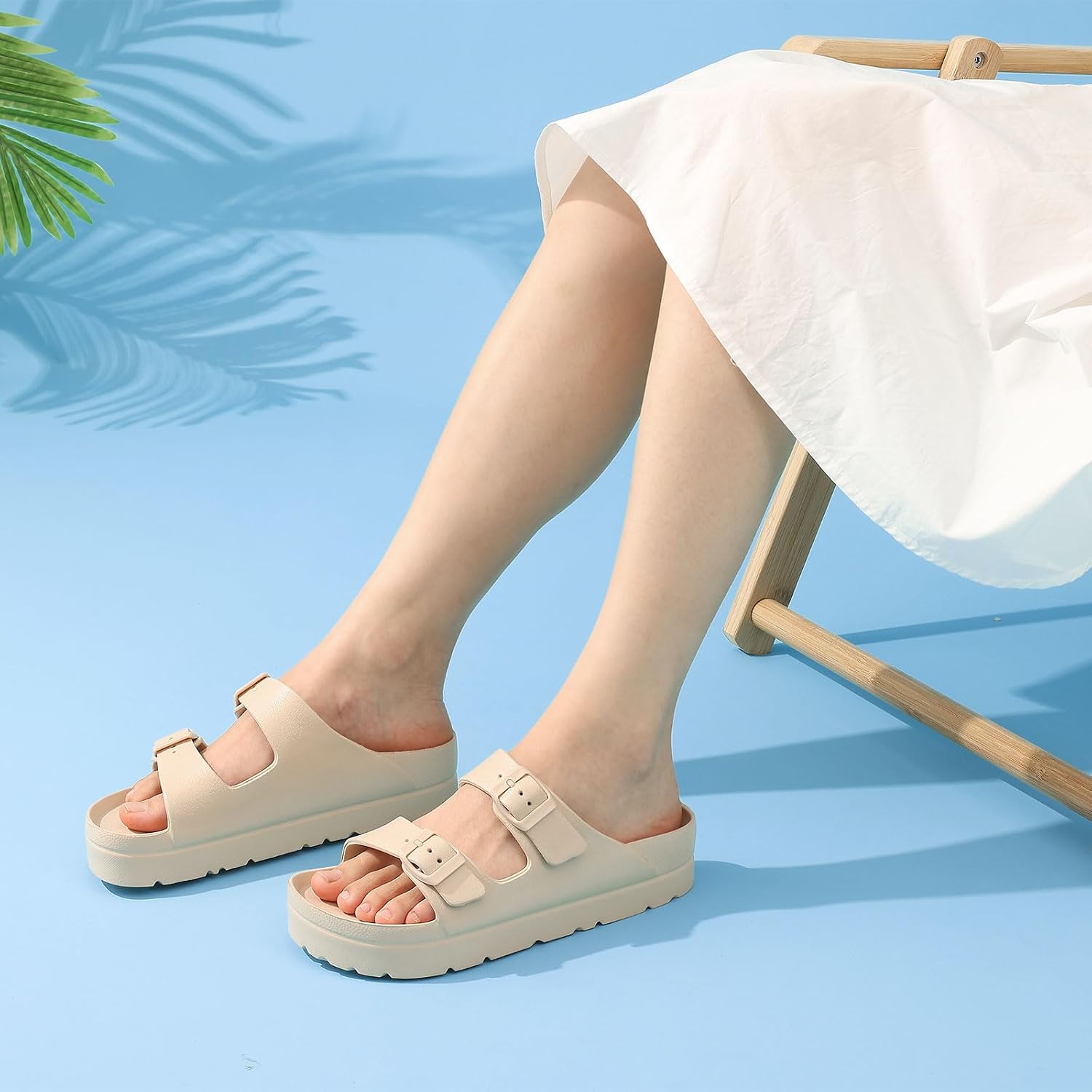 Women's Chunky Slip-On Foam Walking Sandals - Image 3