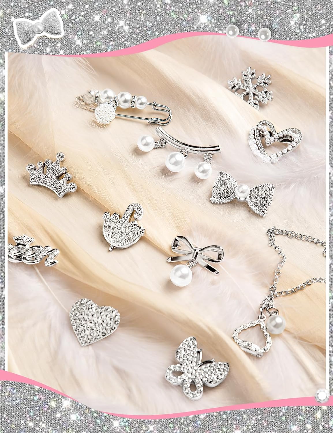 80pcs Pearl Pin Charms Set for Shoes & Bags - Image 5