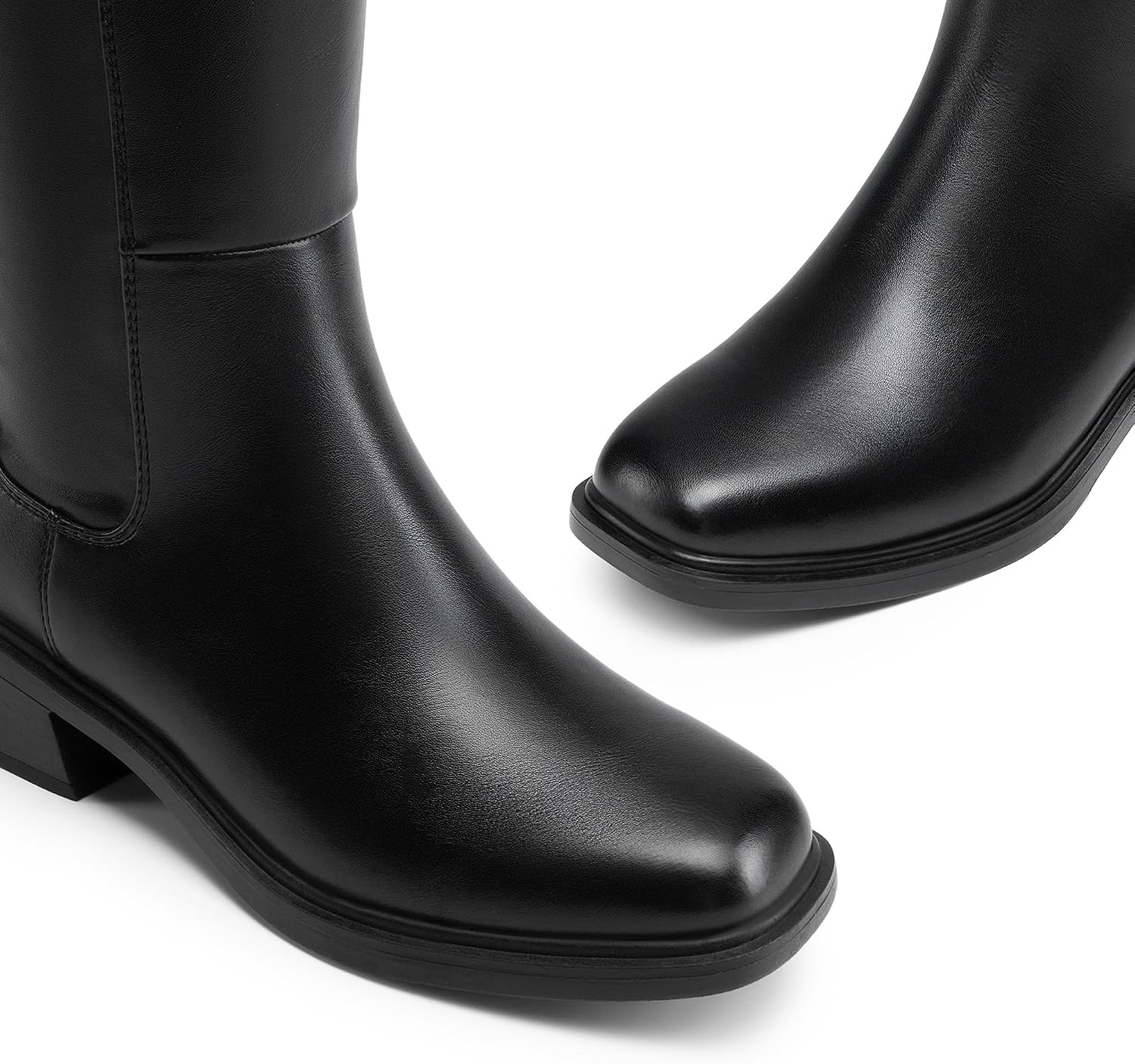 Women’s Square Toe Riding Tall Boots Zipper - Image 8