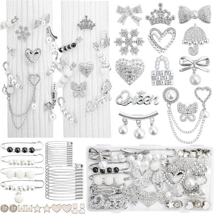 80pcs Pearl Pin Charms Set for Shoes & Bags